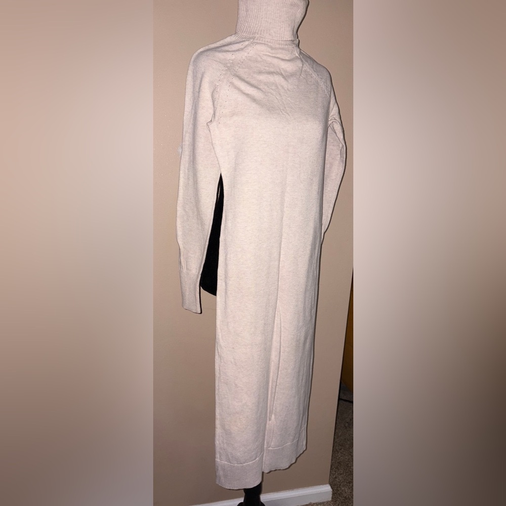 Moda International Cream Long Sleeve Turtle Neck Dress - Picture 5 of 7